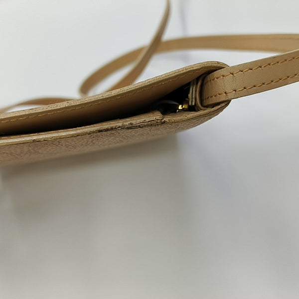 Coated Canvas Shoulder Bag Beige