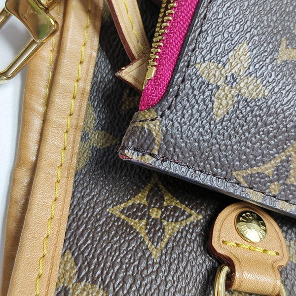 NEVERFULL MM Monogram Coated Canvas Brown