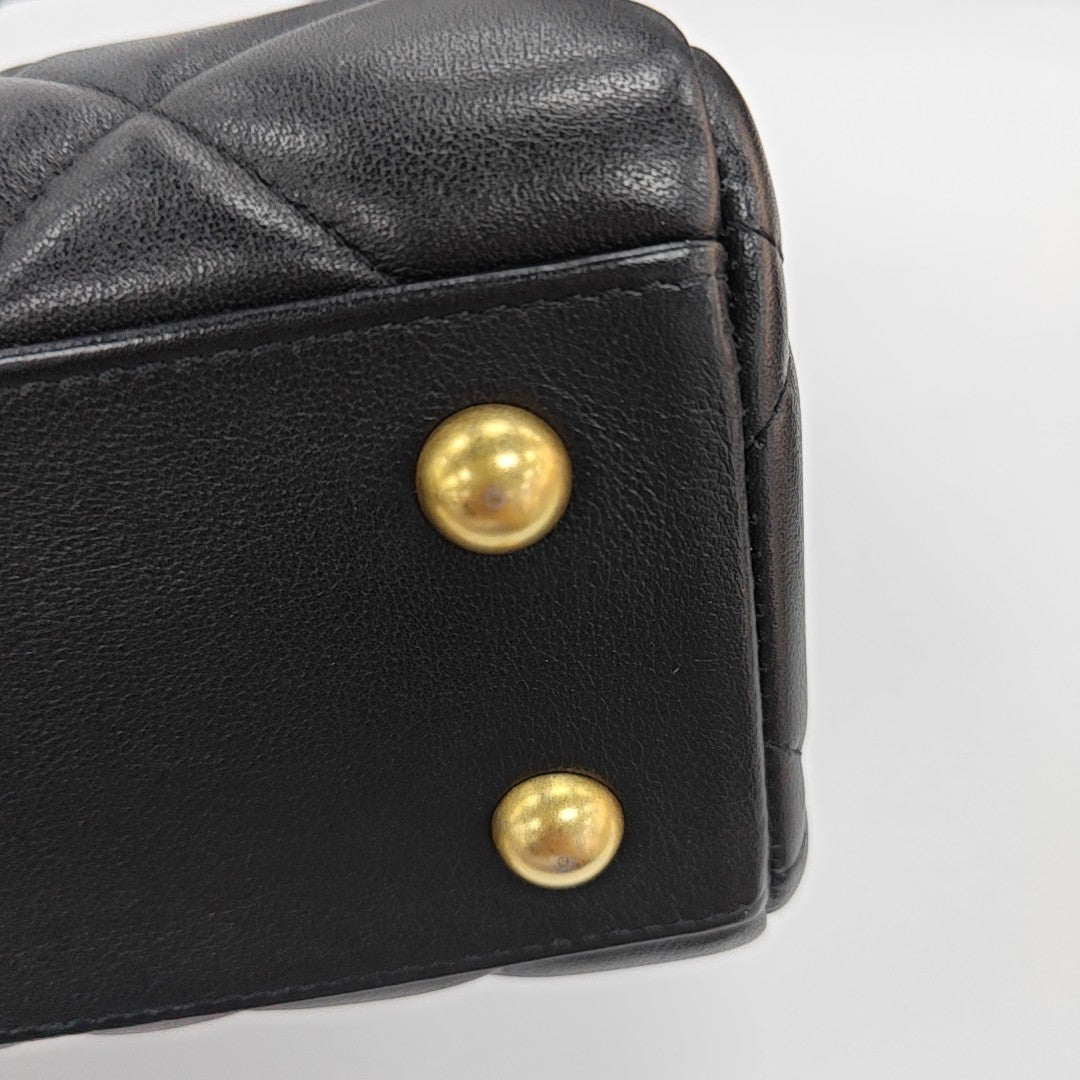 Quilted Lambskin Shoulder Bag Small Black