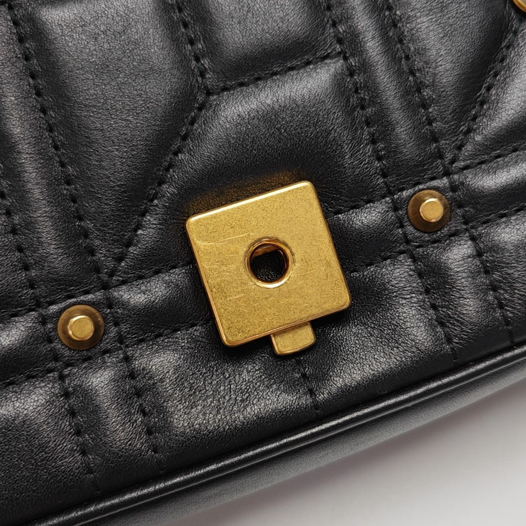 GG Marmont Medium Quilted Calfskin Black