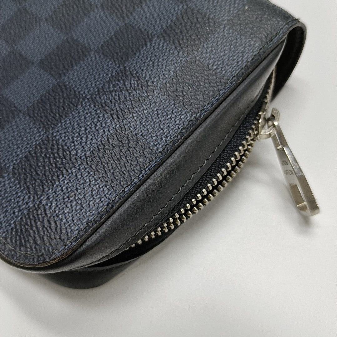 ZIPPY Extra Large Damier Coated Canvas Blue Wallet
