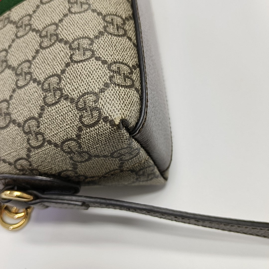 Ophidia Small Monogram Coated Canvas Beige