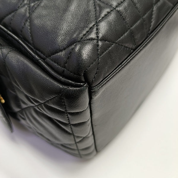 Cannage Lambskin Shoulder Bag Black