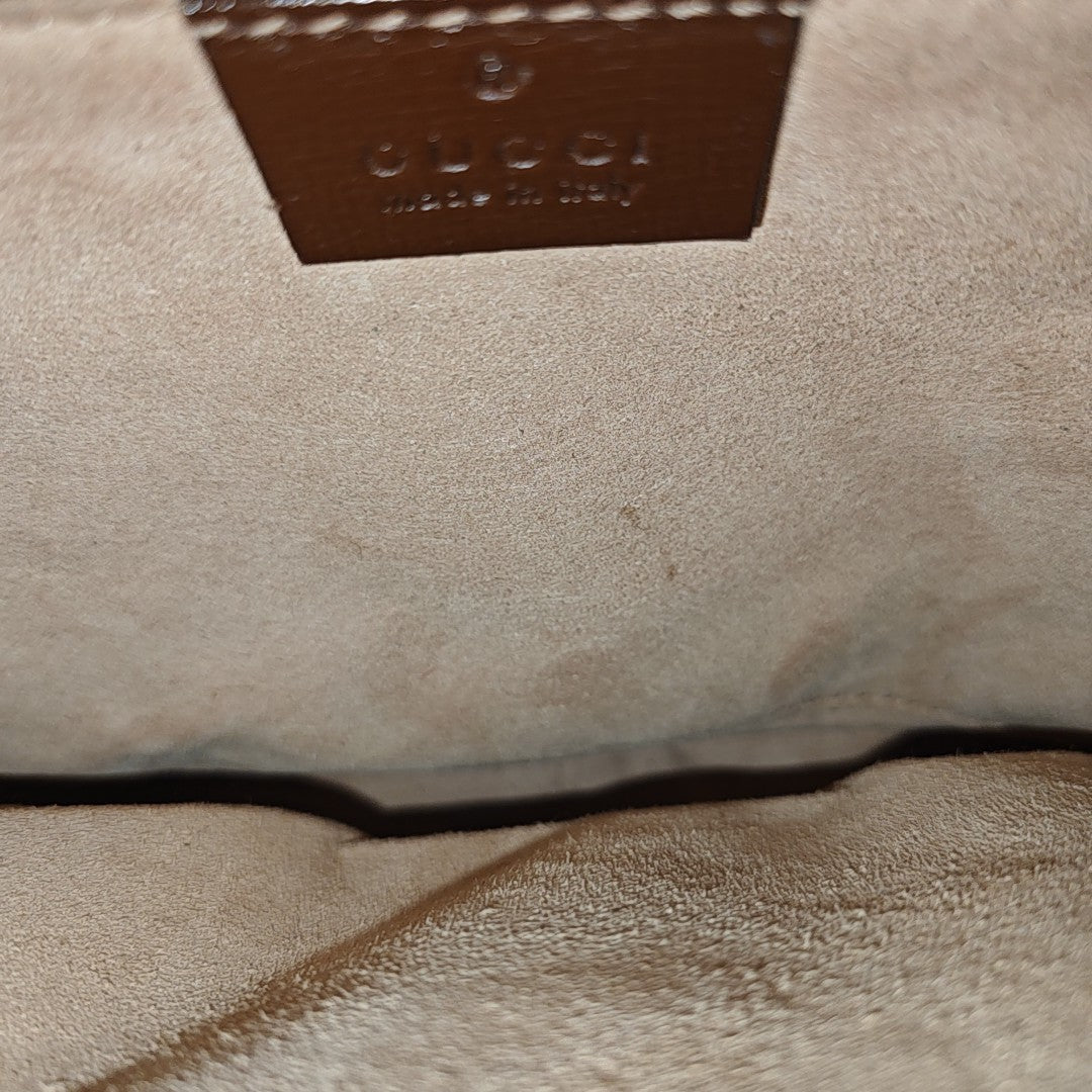 Horsebit 1955 Medium Monogram Coated Canvas Beige