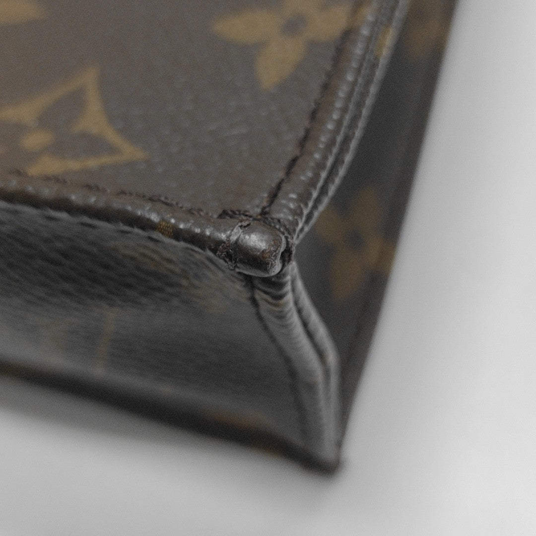 SAC PLAT Mini Monogram Coated Canvas Brown