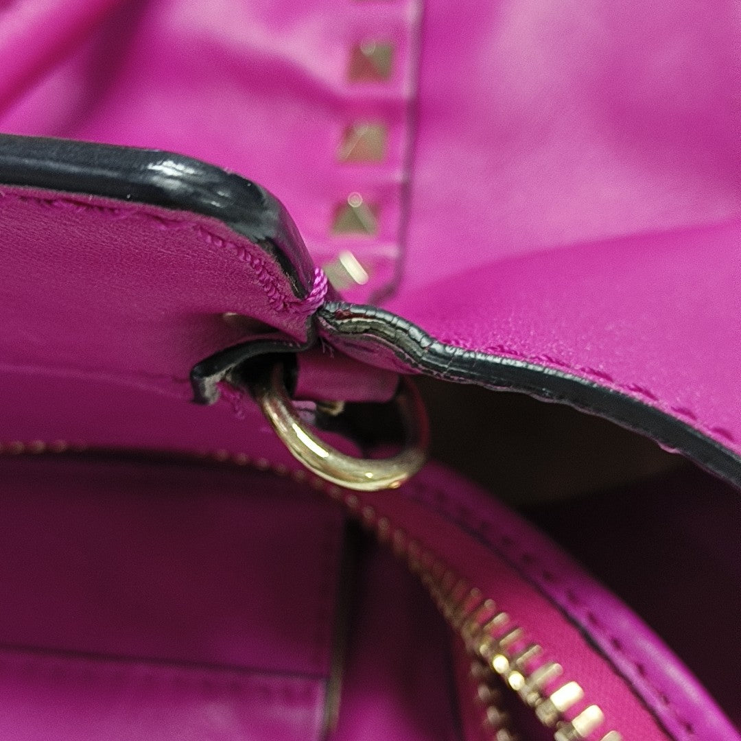 Rockstud Calfskin Red