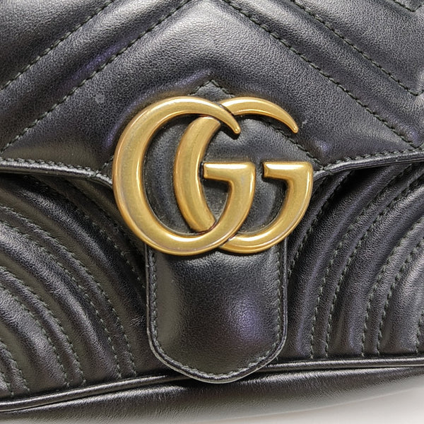 GG Marmont Small Quilted Calfskin Black