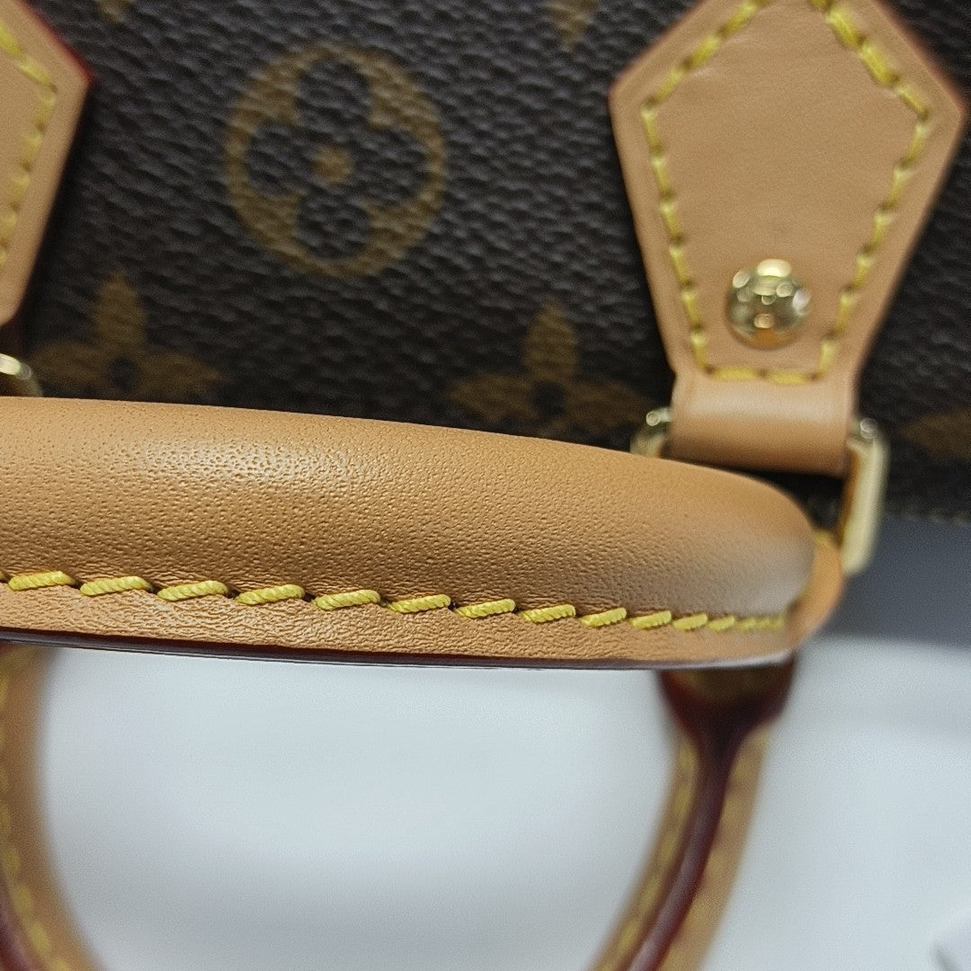 SPEEDY Nano Monogram Coated Canvas Brown