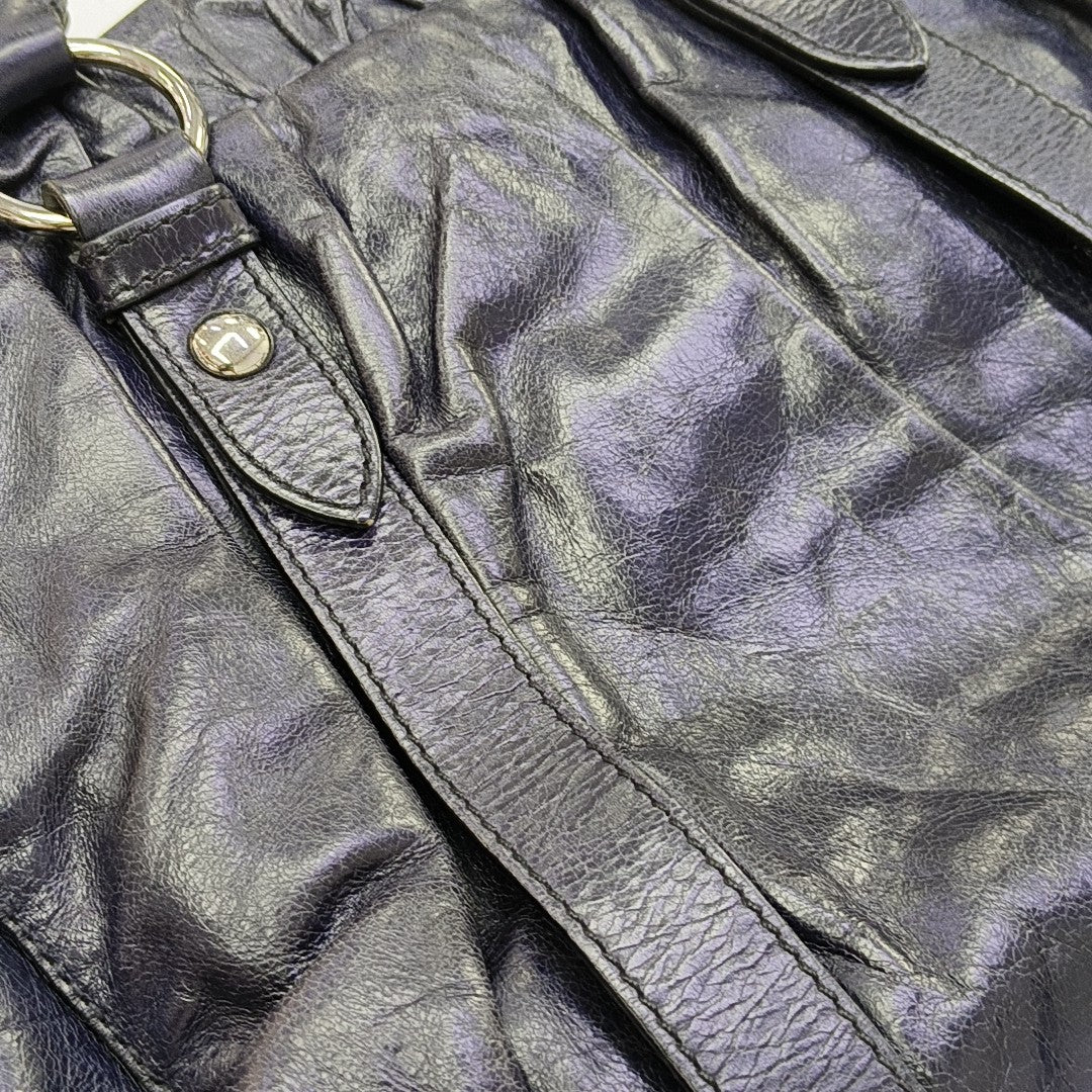 Calfskin Shoulder Bag Blue