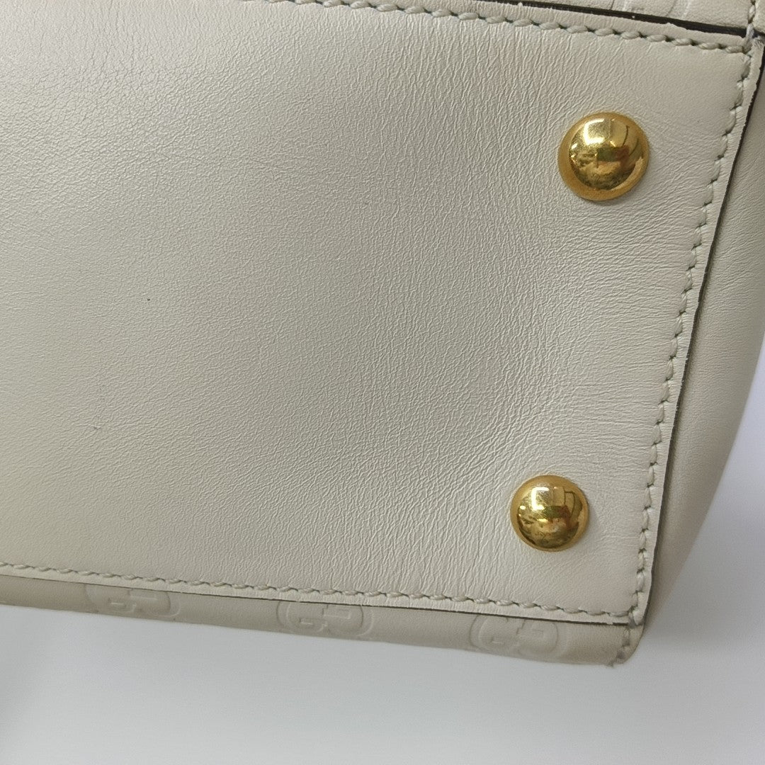 Monogram Calfskin Tote Bag White