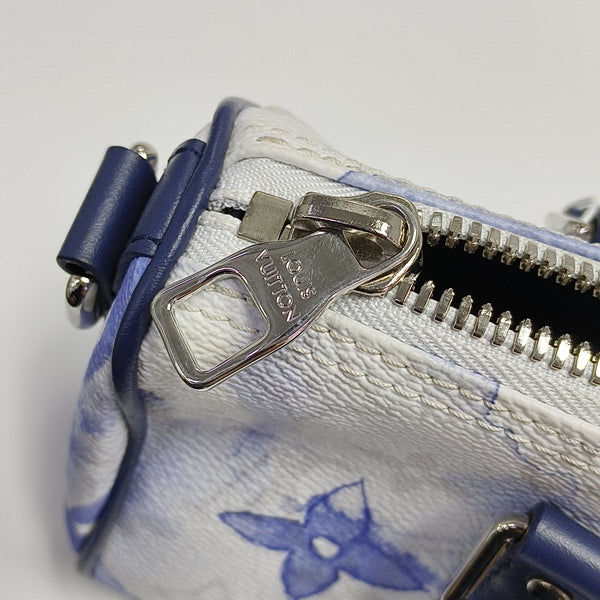 Authenticated pre-owned  KEEPALL Nano Monogram Coated Canvas Blue - Shoulder Bag at Looply