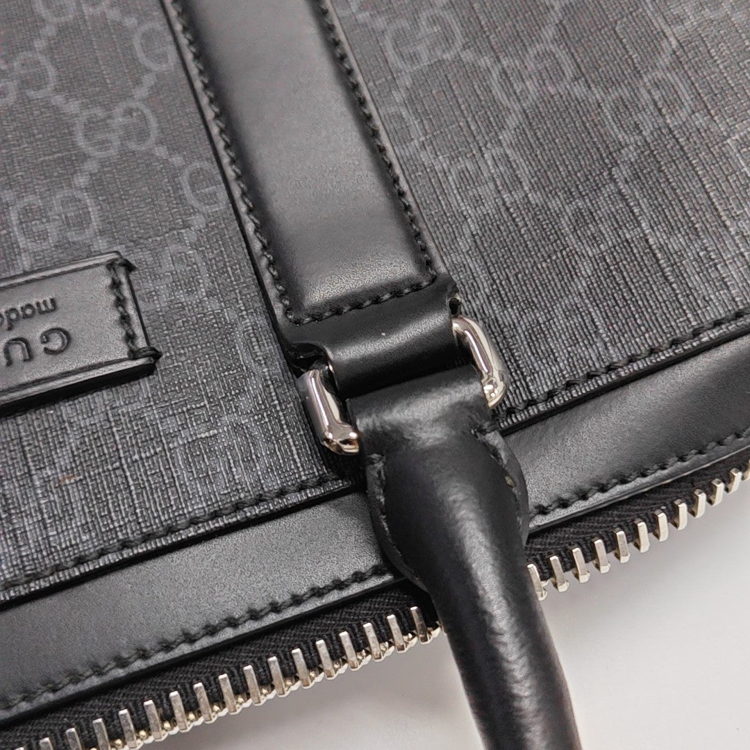 Monogram Coated Canvas Shoulder Bag Black