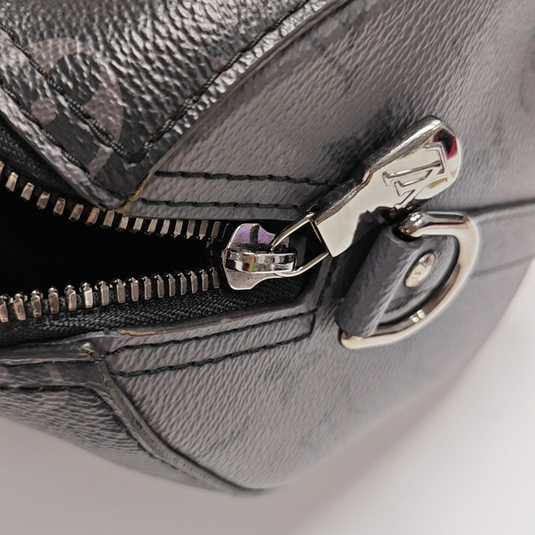 KEEPALL Monogram Coated Canvas Black