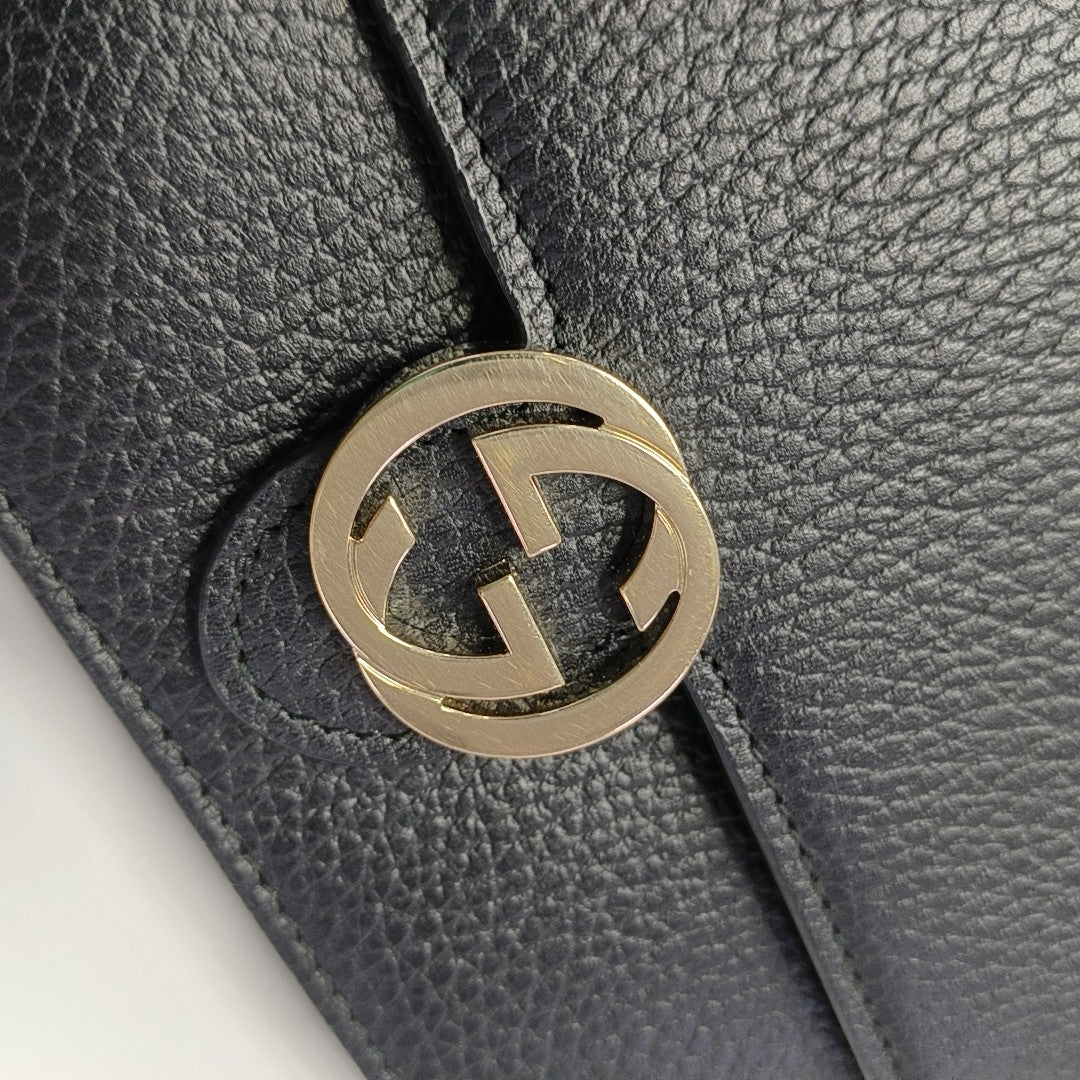 Interlocking G Small Calfskin Black