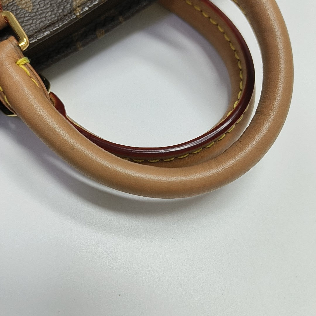 SAC PLAT Mini Monogram Coated Canvas Brown