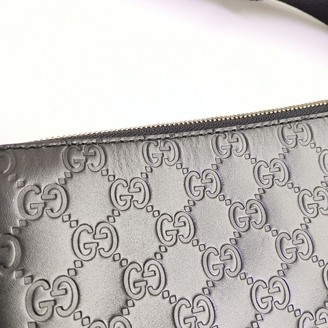 Signature Medium Monogram Calfskin Black
