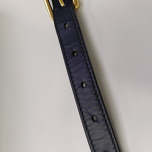CD Signature Small Oblique Calfskin Blue