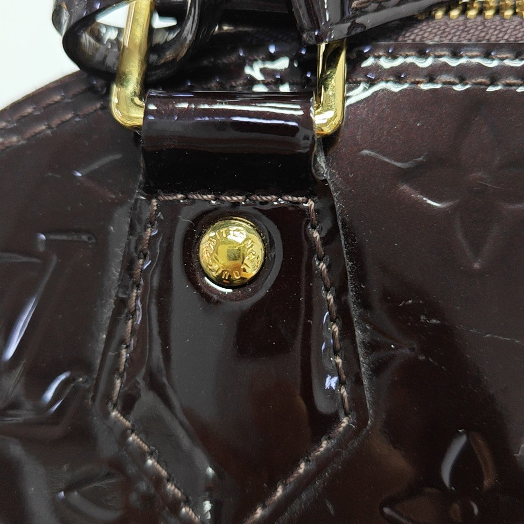 ALMA BB Monogram Patent Leather Brown