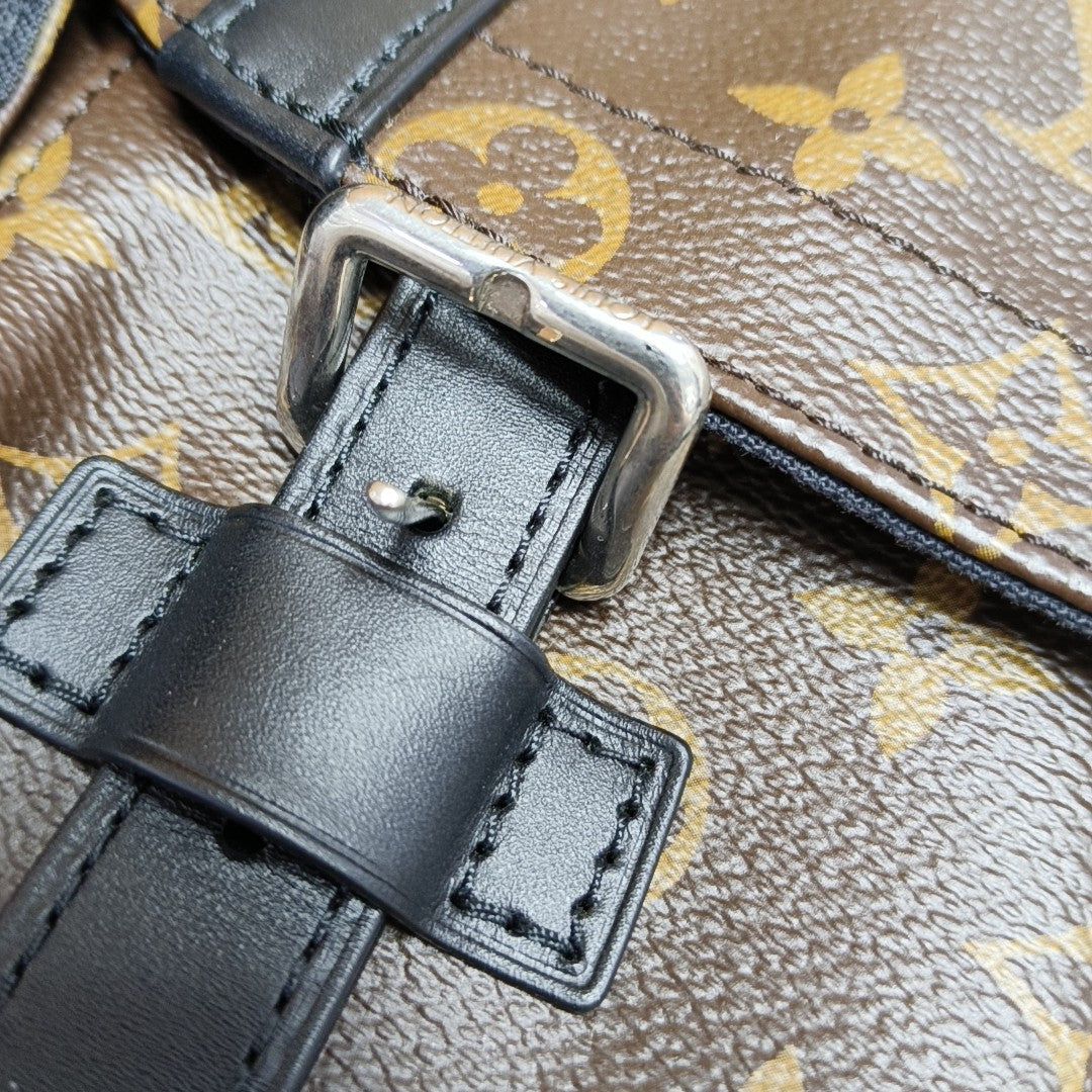 CHRISTOPHER PM Monogram Coated Canvas Brown
