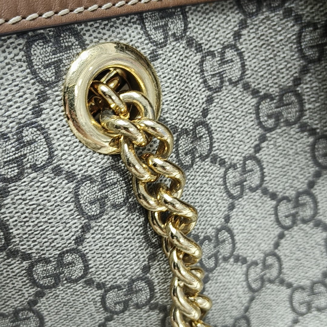 Padlock Medium Monogram Coated Canvas Beige