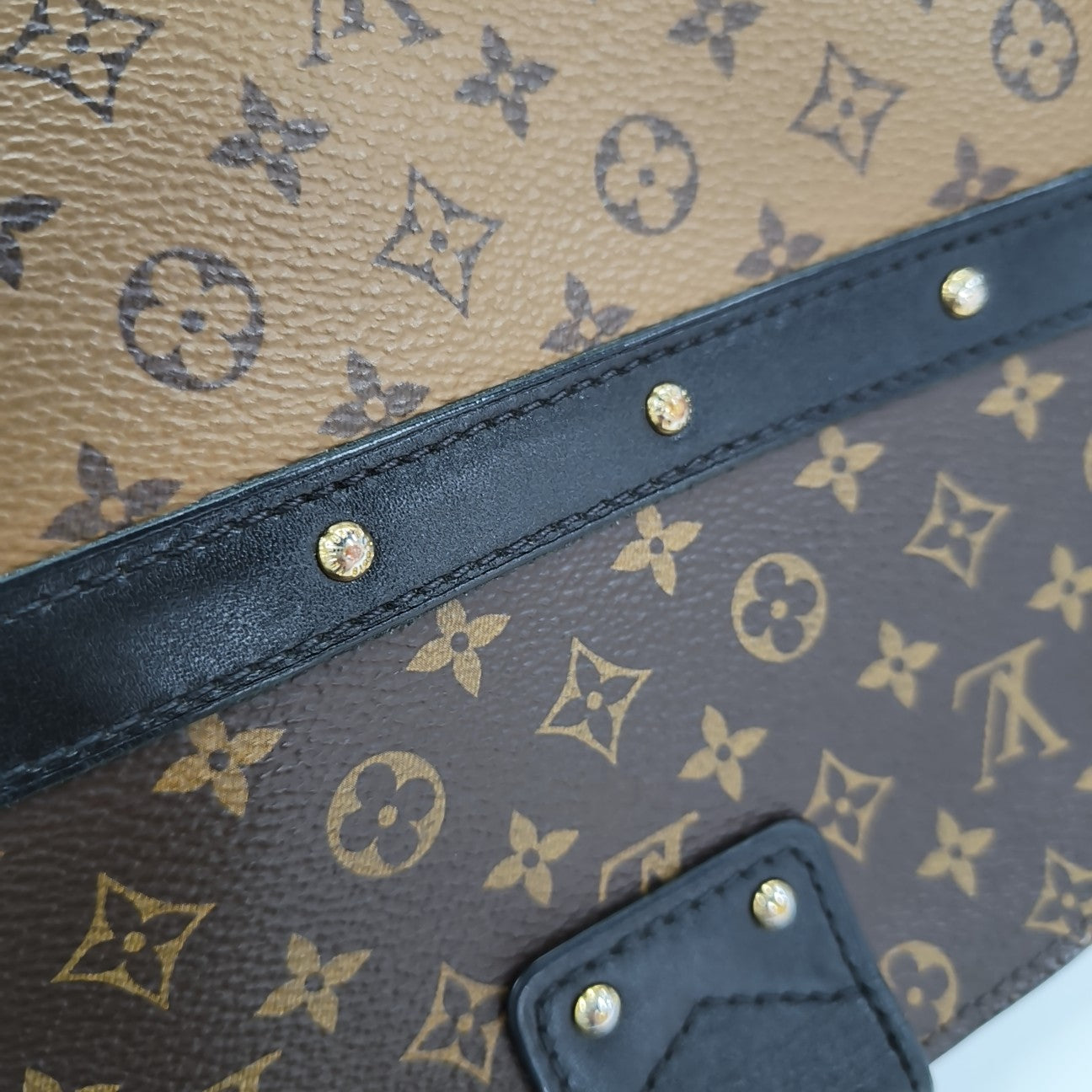 TRUNK Monogram Coated Canvas Brown