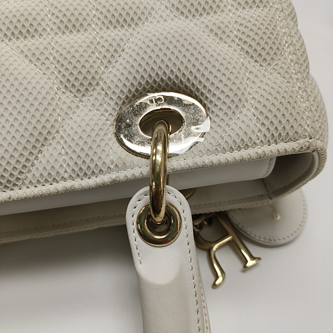 Lady D-Lite Medium Cannage Fabric White