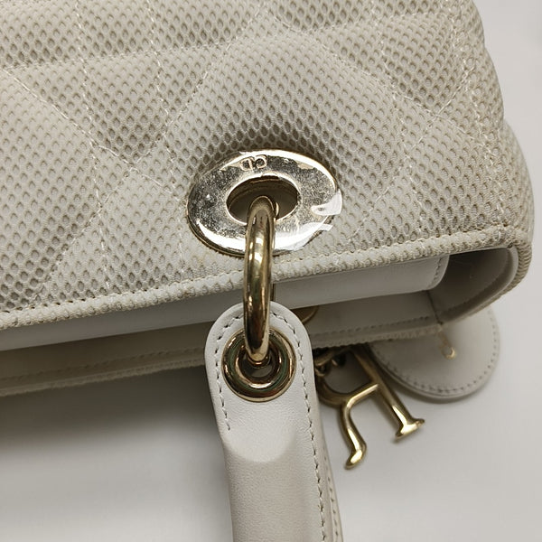Lady D-Lite Medium Cannage Fabric White