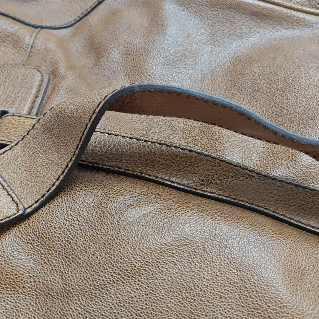Calfskin Shoulder Bag Brown