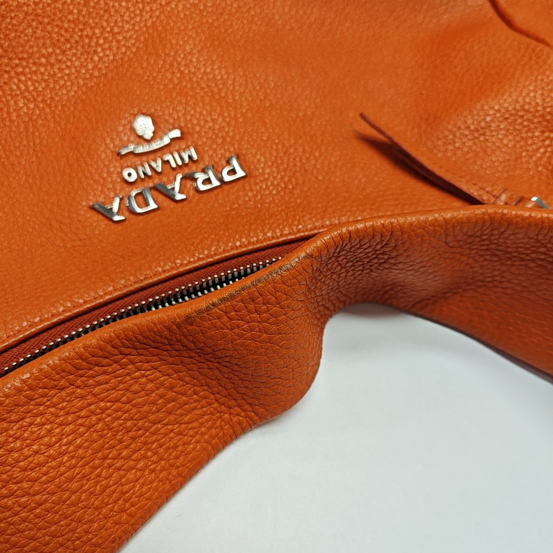 Calfskin Top Handle Bag Orange