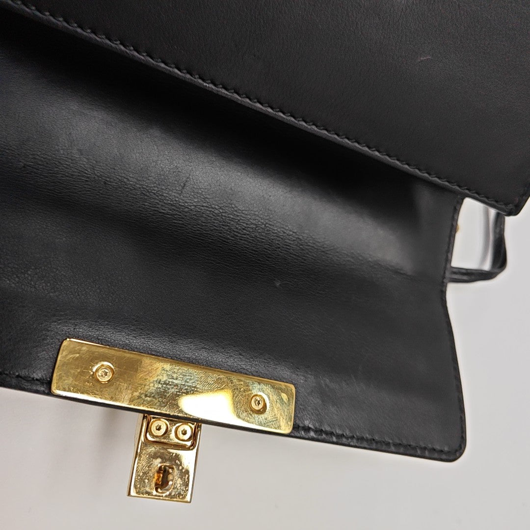 Padlock Small Calfskin Black