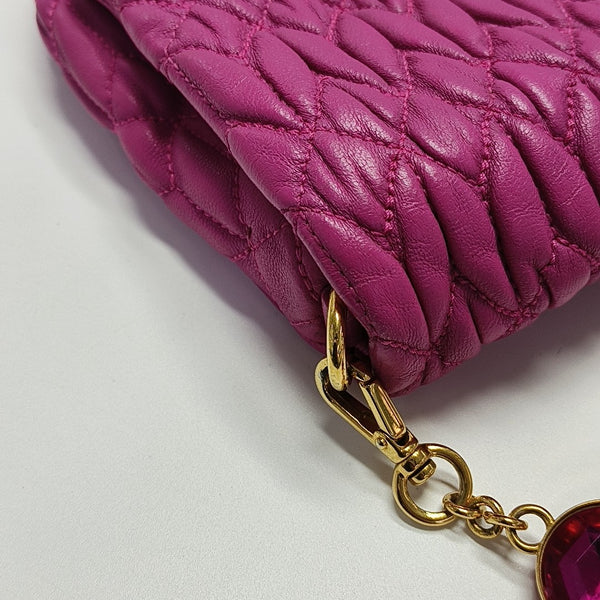 Crystal Quilted Lambskin Red