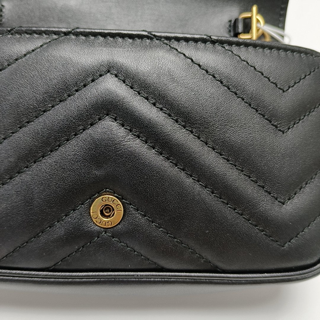 GG Marmont Mini Quilted Calfskin Black