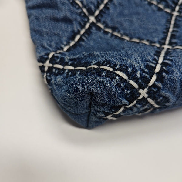 CHANEL 22 Mini Quilted Denim Blue