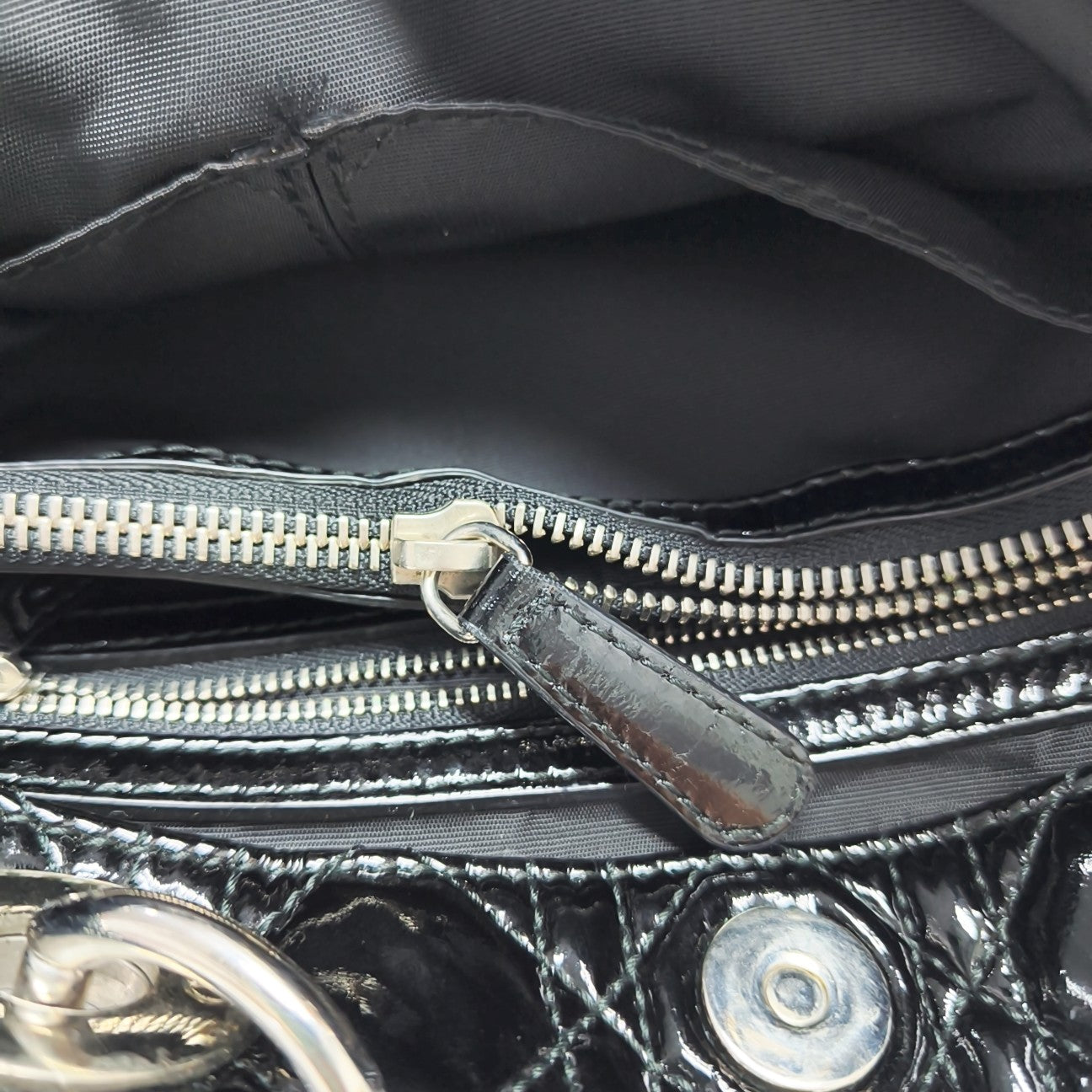 Dior Soft Cannage Patent Leather Black