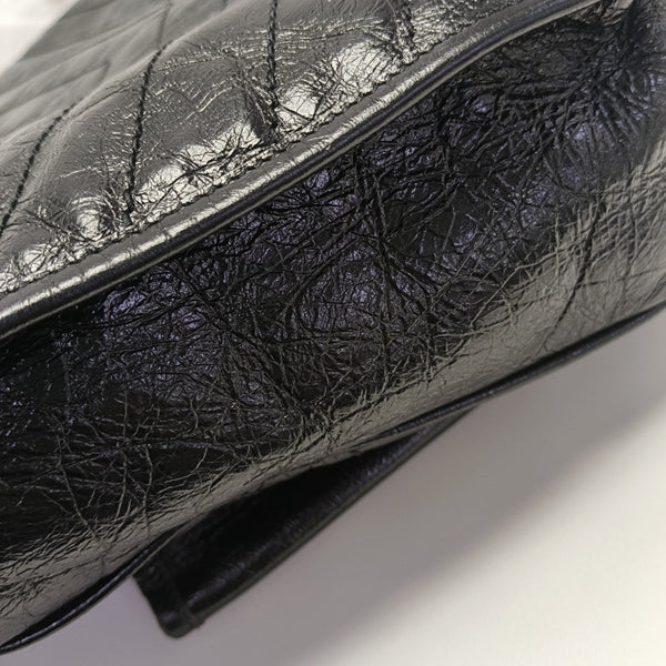 NIKI Large Chevron Calfskin Black