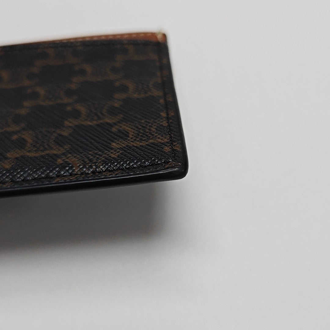 Coated Canvas Card Holder Brown