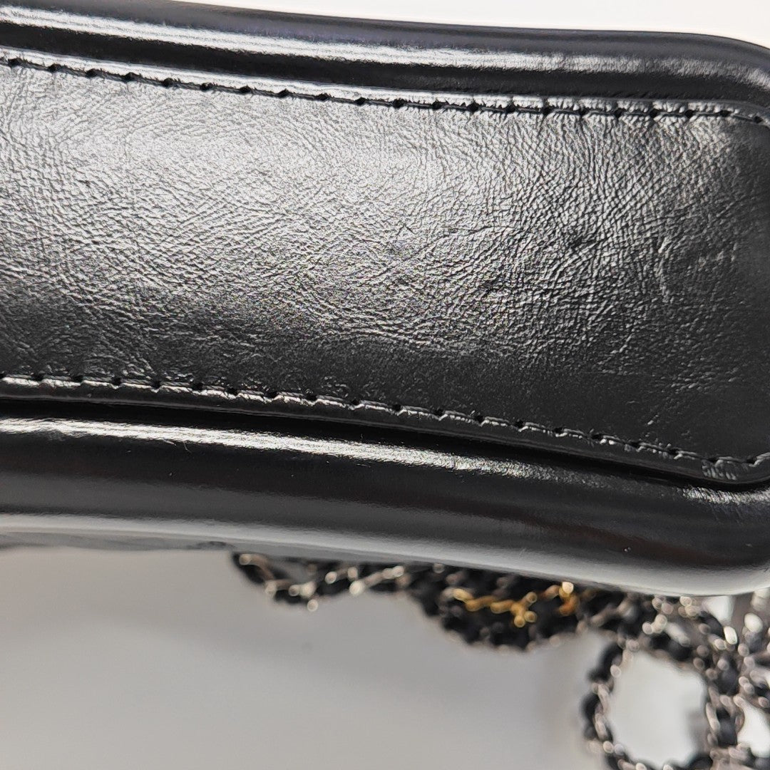 GABRIELLE Small Quilted Vintage Calf Black