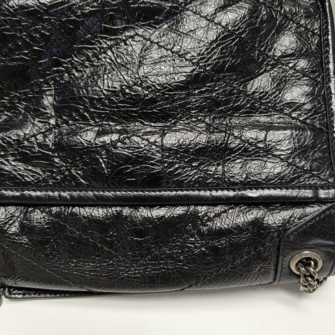 NIKI Small Chevron Calfskin Black