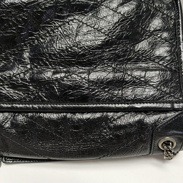 NIKI Small Chevron Calfskin Black