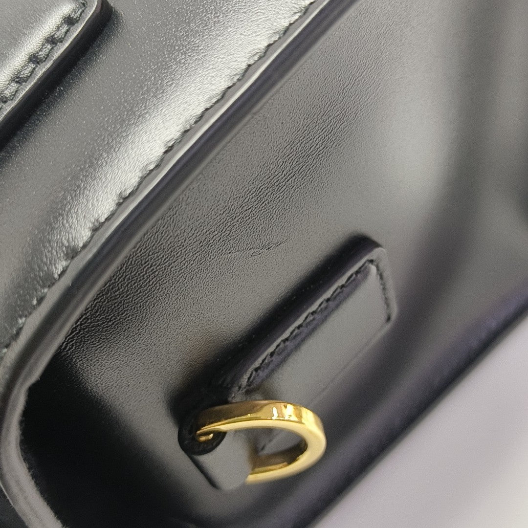 Calfskin Shoulder Bag Small Black