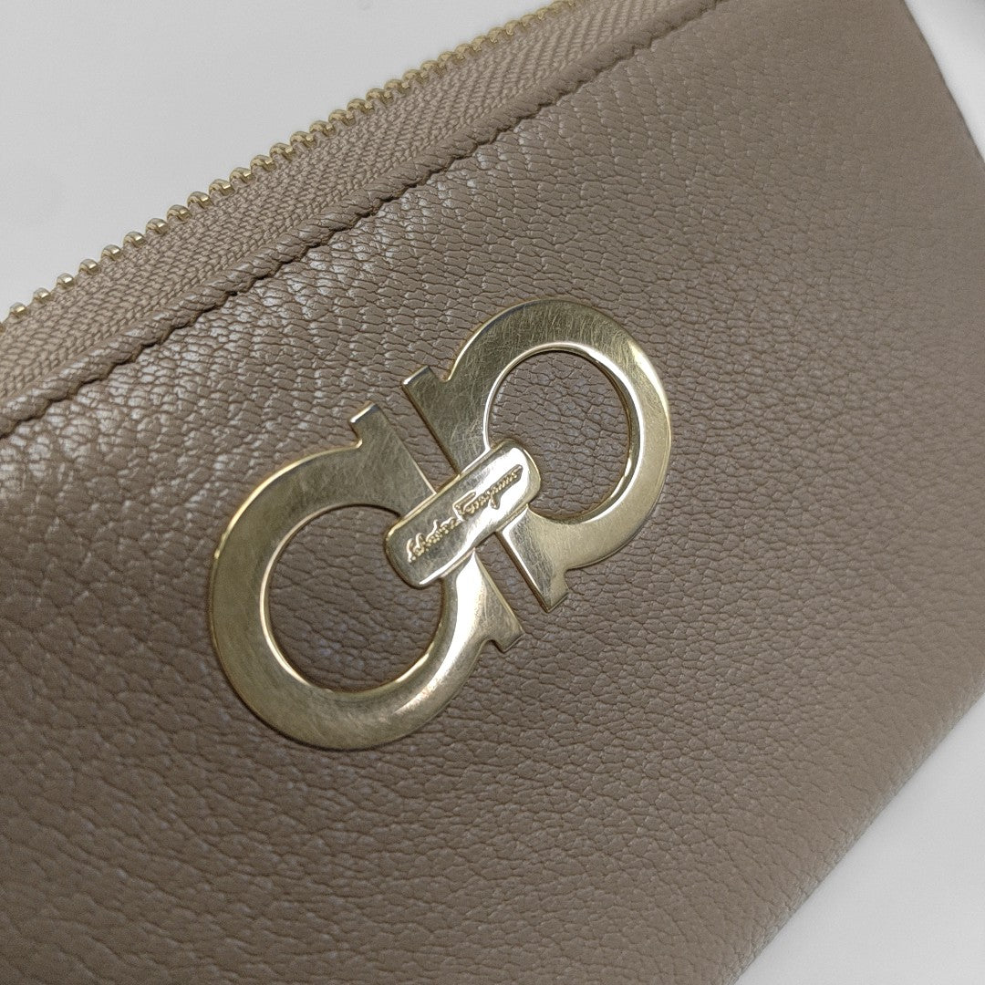 Gancini Calfskin Gray Wallet