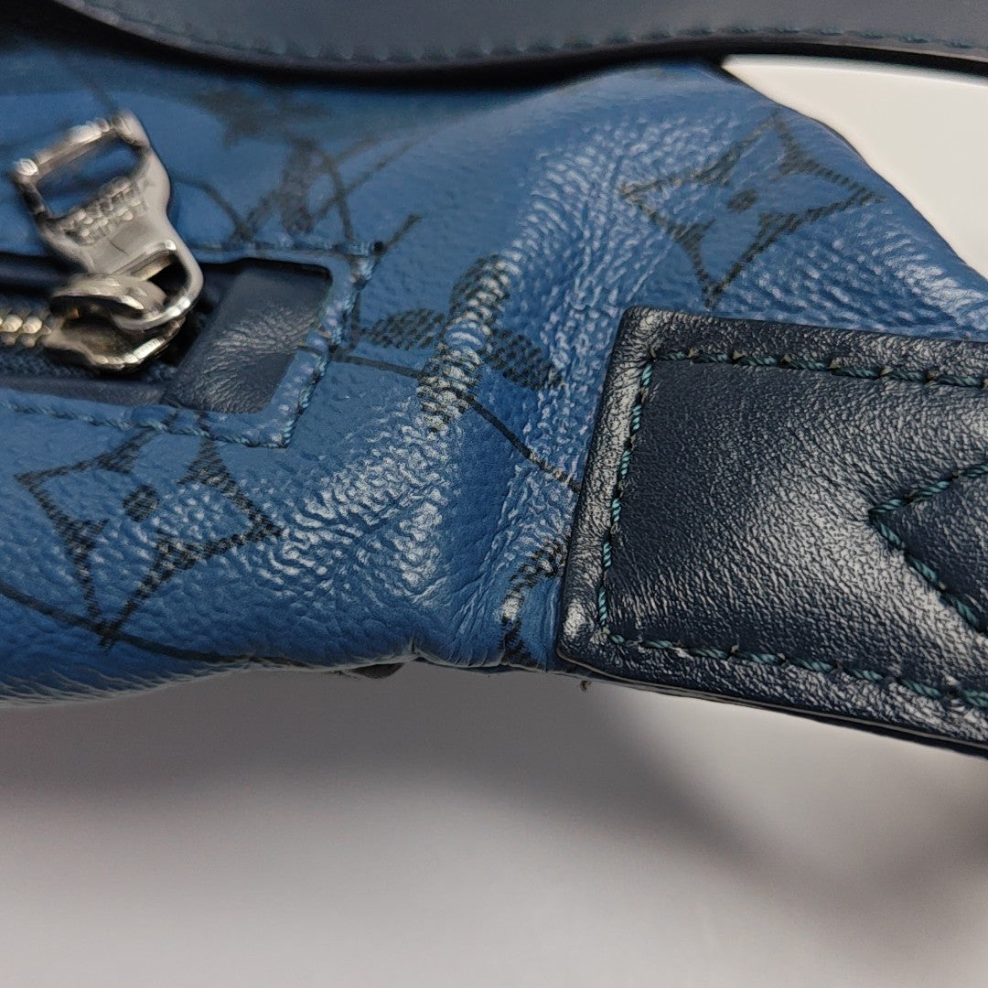 DISCOVERY PM Monogram Coated Canvas Blue