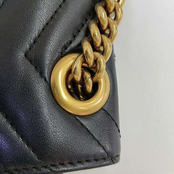 GG Marmont Small Quilted Calfskin Black