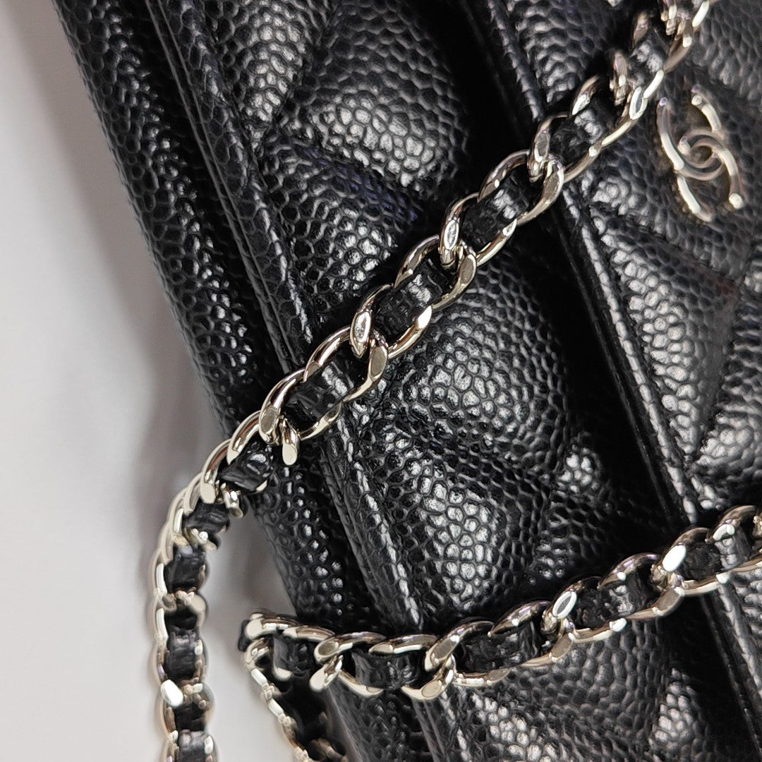 WOC Quilted Grained Calfskin Black