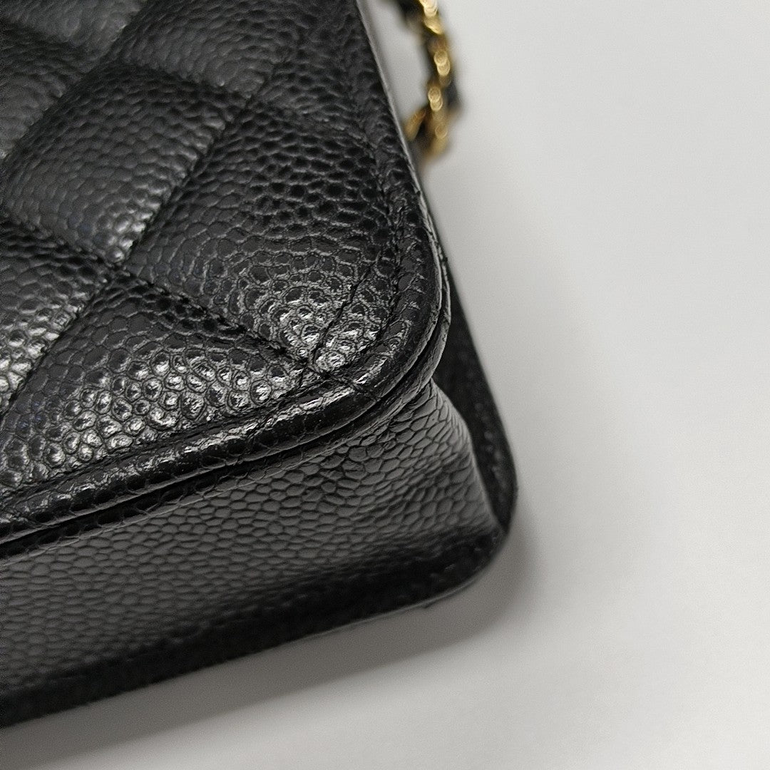 WOC Quilted Grained Calfskin Black