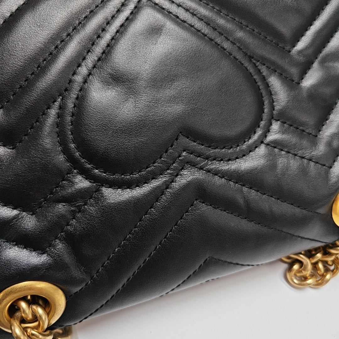 GG Marmont Small Quilted Calfskin Black