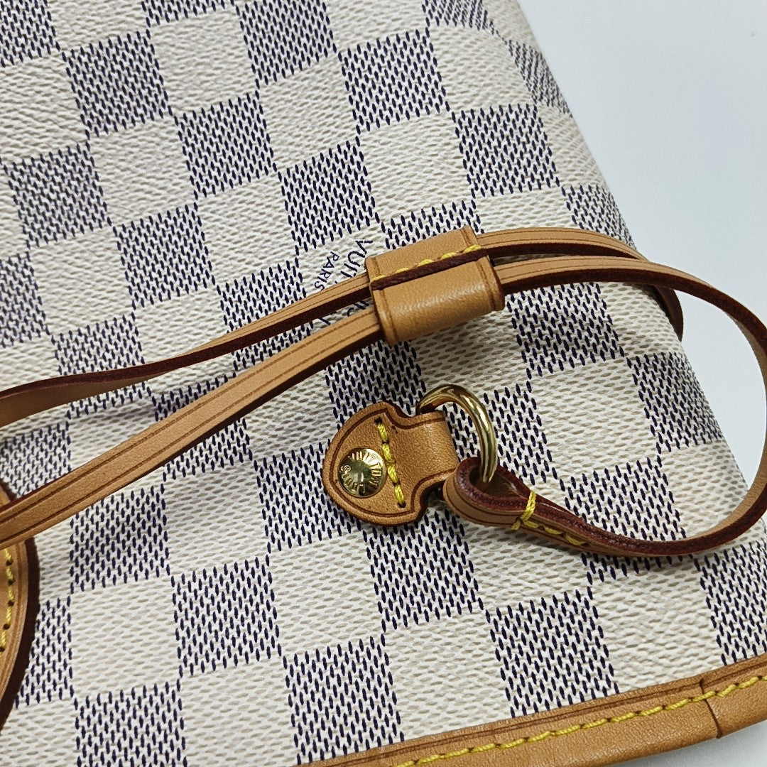 NEVERFULL MM Damier Azur Coated Canvas White