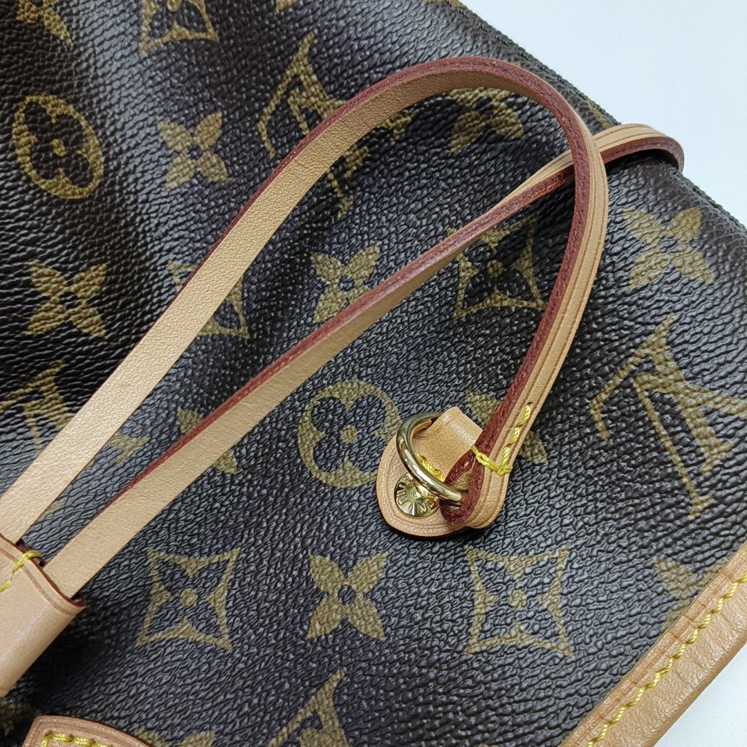 NEVERFULL MM Monogram Coated Canvas Brown