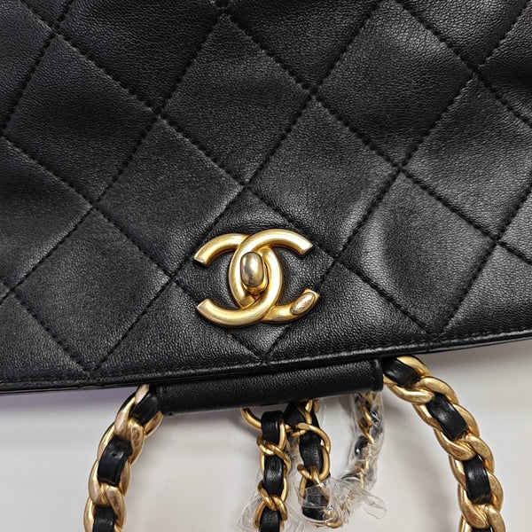 Quilted Lambskin Backpack Black