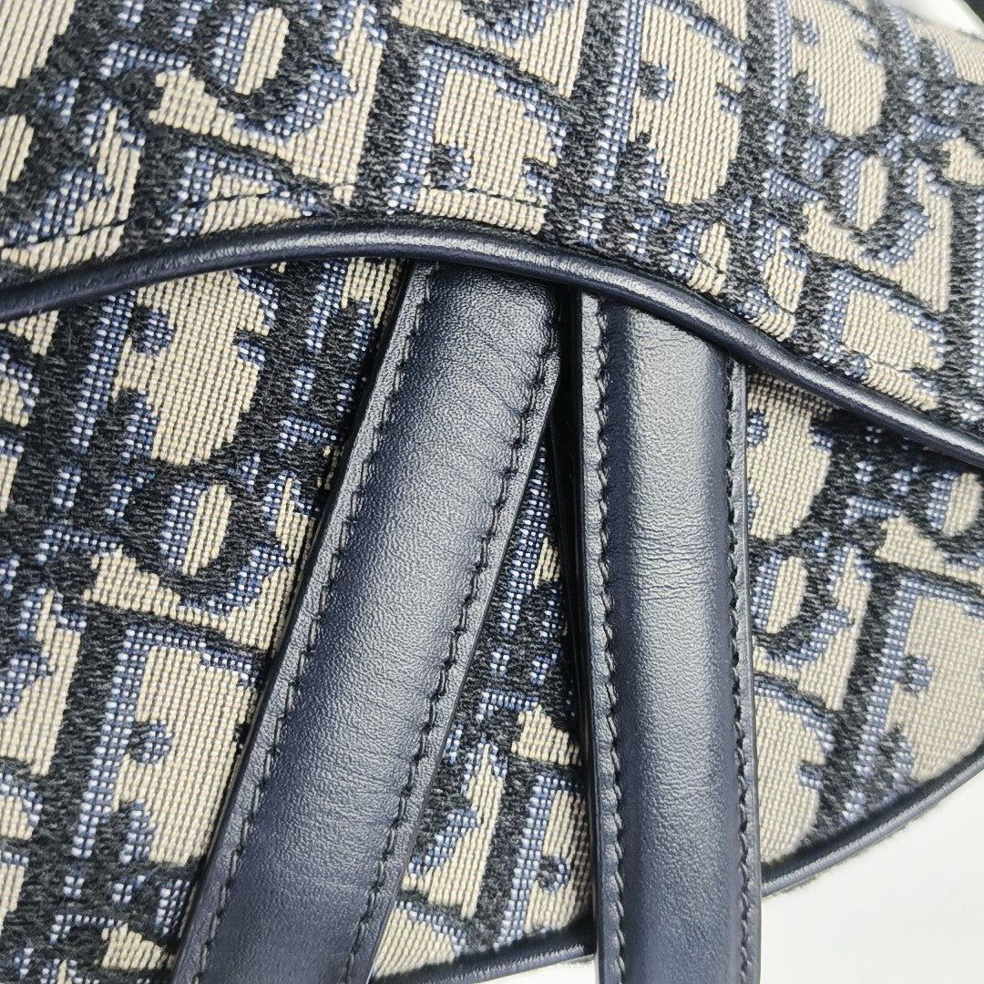 Saddle Mini Oblique Canvas Blue